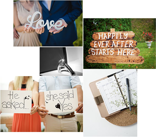 Collage of love signs